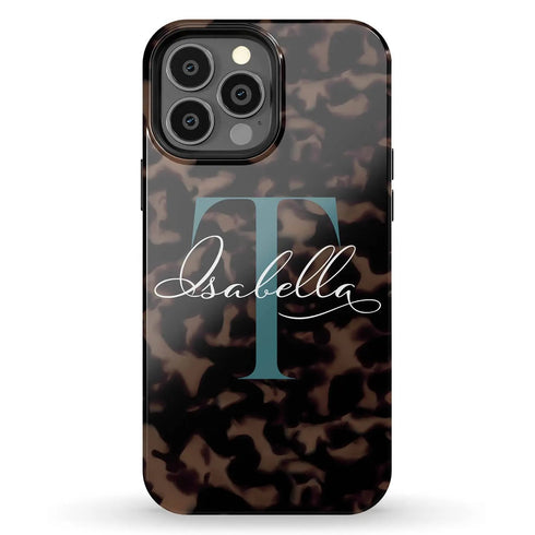 Monogram Personalized Tortoiseshell iPhone Case