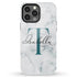 Monogram Personalized White Marble iPhone Case