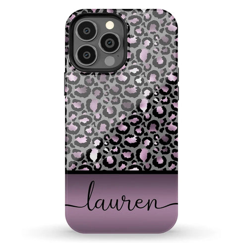 Golden Leopard Personalized Name iPhone Case
