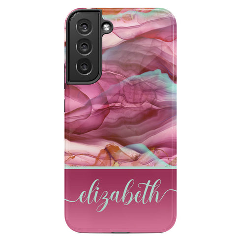 Alcohol Ink Patterns Custom Name Galaxy Case