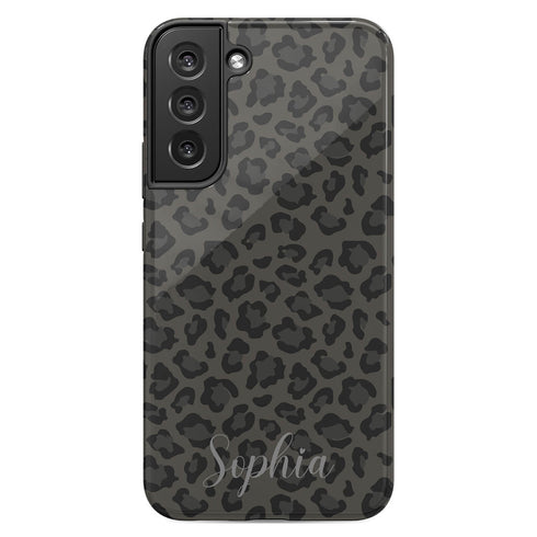 Dark Leopard Custom Name Galaxy Case