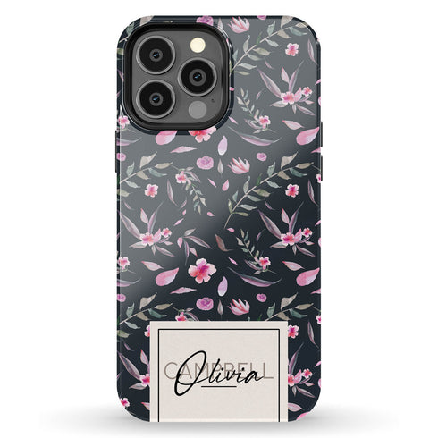Delicate Flowers Custom Name iPhone Case