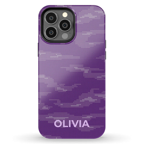 Digital Camo Custom Name Women's iPhone Case