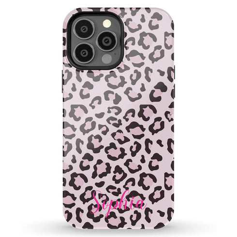 Light Leopard Personalized Name iPhone Case