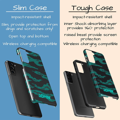 Digital Camo Custom Name Men's Galaxy Case