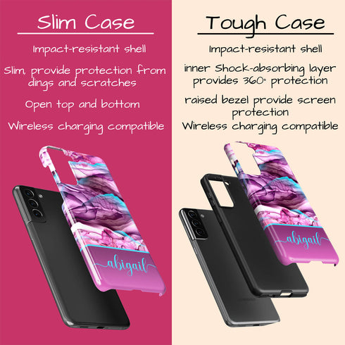 Alcohol Ink Patterns Custom Name Galaxy Case