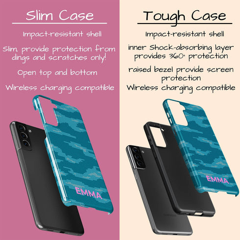 Digital Camo Custom Name Women's Galaxy Case