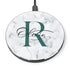 Monogram Personalized White Marble Wireless Charger Pad