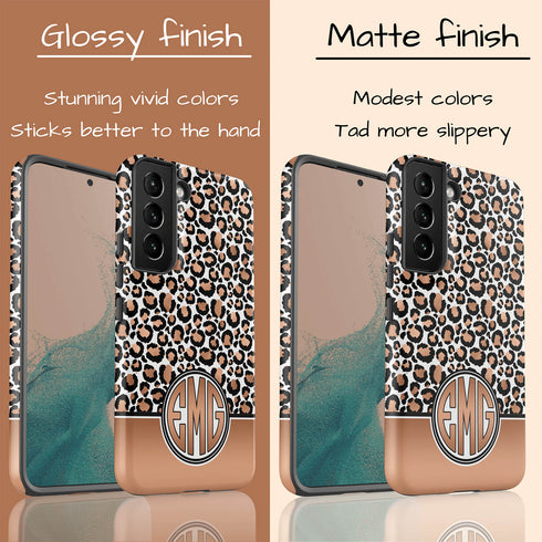 Golden Leopard Personalized Monogram Galaxy Case