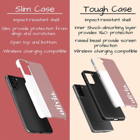 Elegant Striped Custom Serif Name Galaxy Case