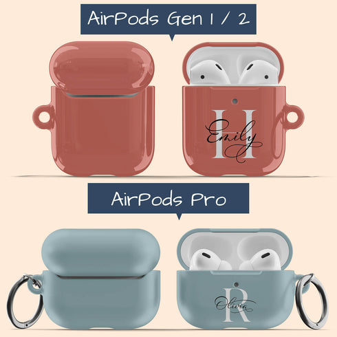 Monogram Personalized Light Solid AirPods Case
