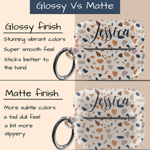 Terrazzo Pattern Custom Name AirPods Case