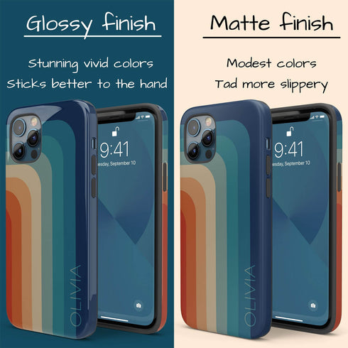 Retro Colors Rainbow Custom Name iPhone Case