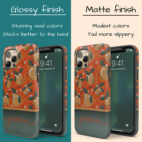 Christmas Oranges Custom Name iPhone Case