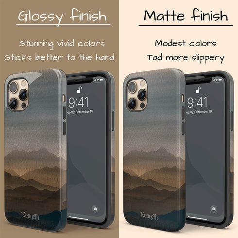 Watercolor Landscape Personalized Name iPhone Case