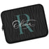 Dark Zebra Monogram Name Laptop Sleeve