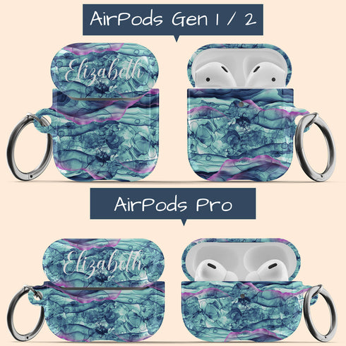 Alcohol Ink Custom Name AirPods Case