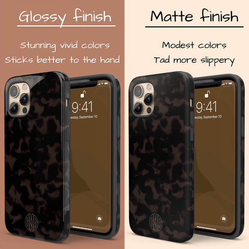 Tortoiseshell Round Monogram iPhone Case