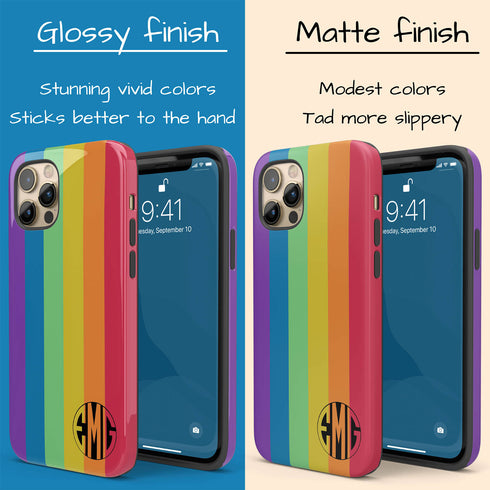 LGBTQ Pride Rainbow Custom Monogram iPhone Case