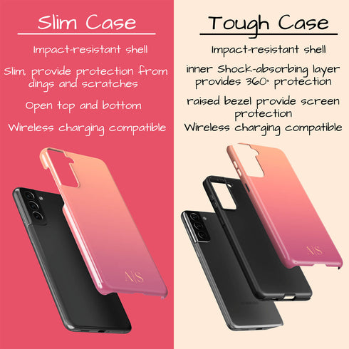 Ombre Gradient Personalized Initials Galaxy Case