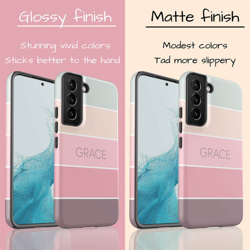 Ombre Stripes Custom Name Galaxy Case