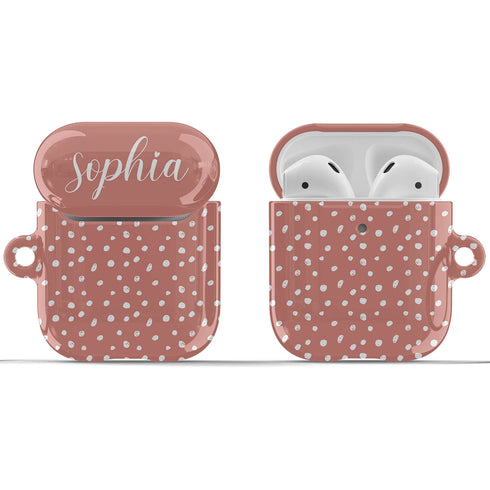 Speckled Polka Dots Custom Name AirPods Case