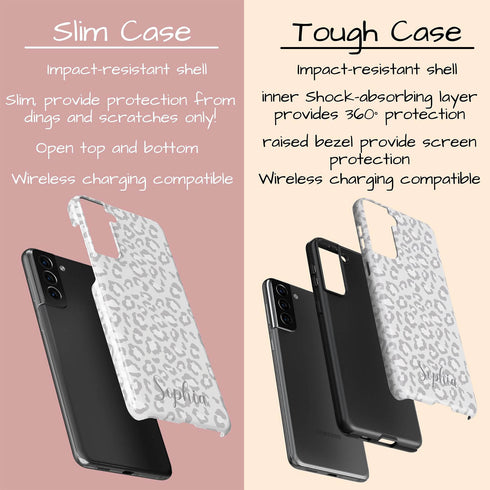 Light Leopard Personalized Name Galaxy Case