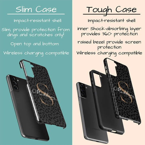 Monogram Personalized Dark Leopard Galaxy Case