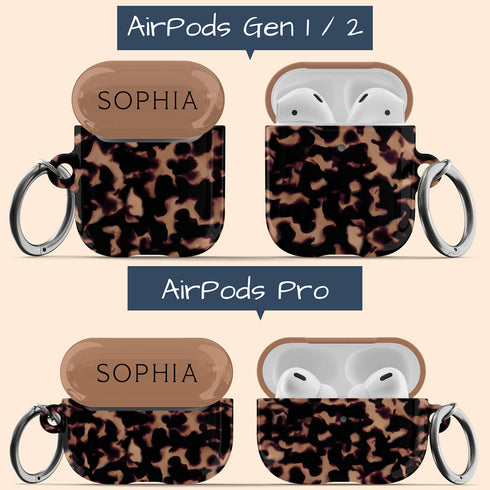 Tortoiseshell Personalized Name AirPods Case