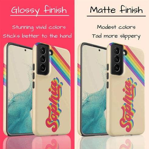 LGBTQ Pride Custom Light Retro Name Galaxy Case