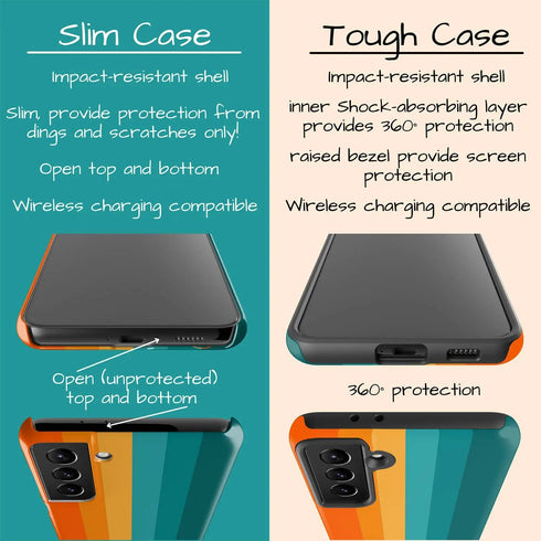 Orange & Teal Rainbow Custom Name Galaxy Case