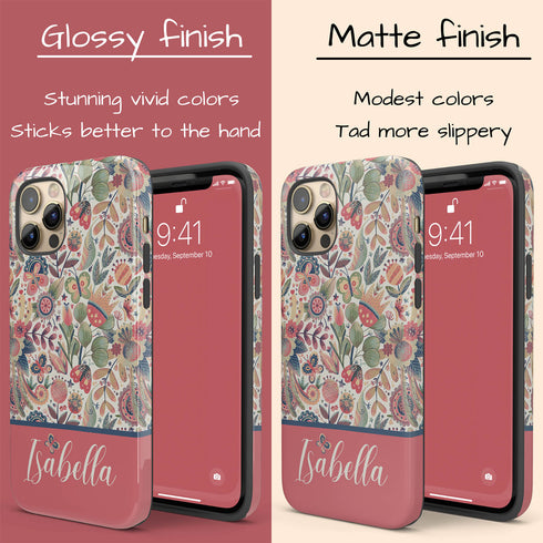 Cute Butterflies Custom Name iPhone Case