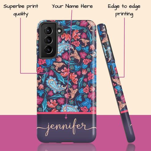 Floral Paisley Custom Name Galaxy Case