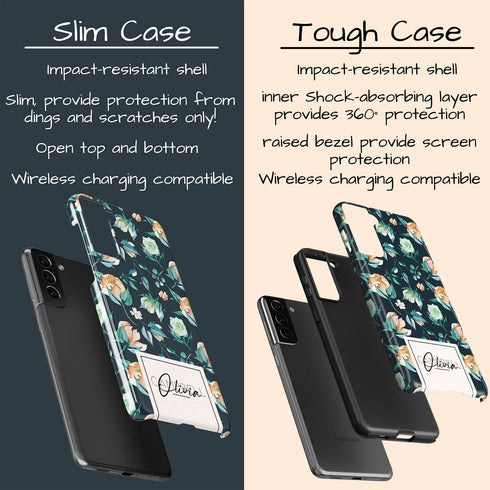 Delicate Flowers Custom Name Galaxy Case