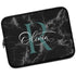 Black Marble Monogram Name Laptop Sleeve
