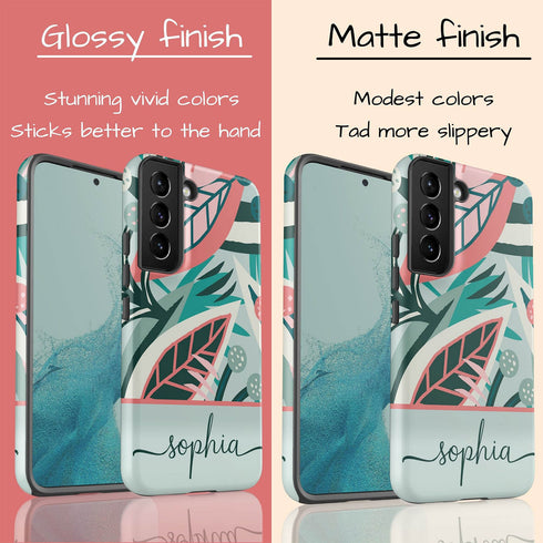 Tropical Flowers Custom Name Galaxy Case