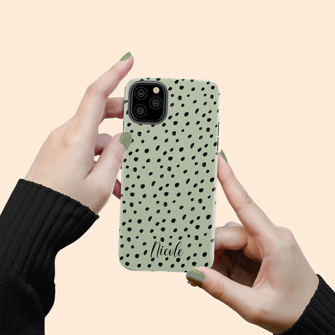 Spotted Dots Personalized Name iPhone Case