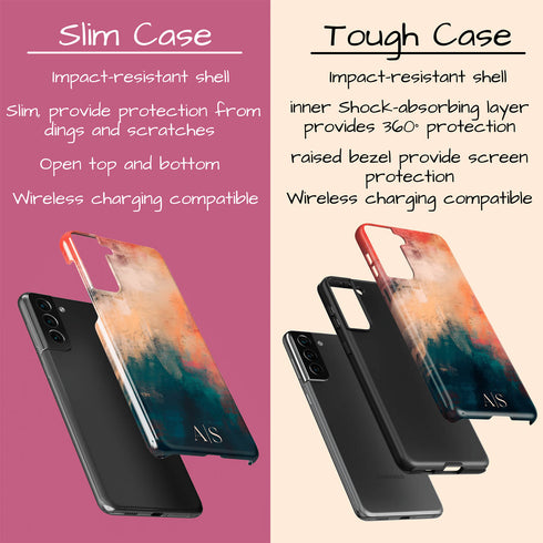 Colorful Abstract Oil Paint Custom Initials Galaxy Case