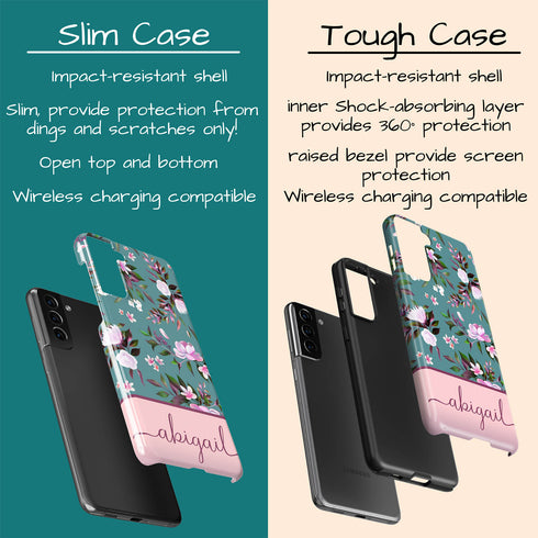 Custom Name Floral Galaxy Case