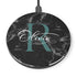 Monogram Personalized Black Marble Wireless Charger Pad