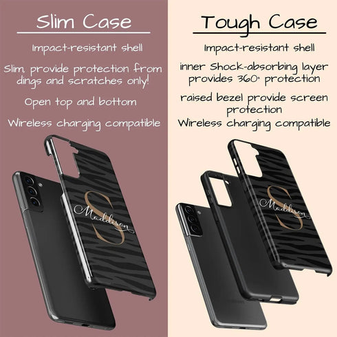 Monogram Personalized Dark Zebra Galaxy Case