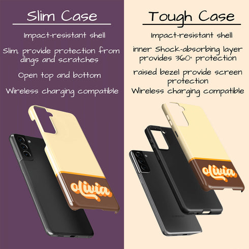 Retro Colors & Name Personalized Galaxy Case