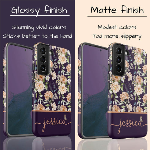 Blooming Flowers Custom Name Galaxy Case