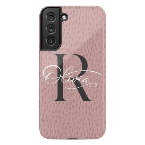 Monogram Personalized Spotted Dots Galaxy Case