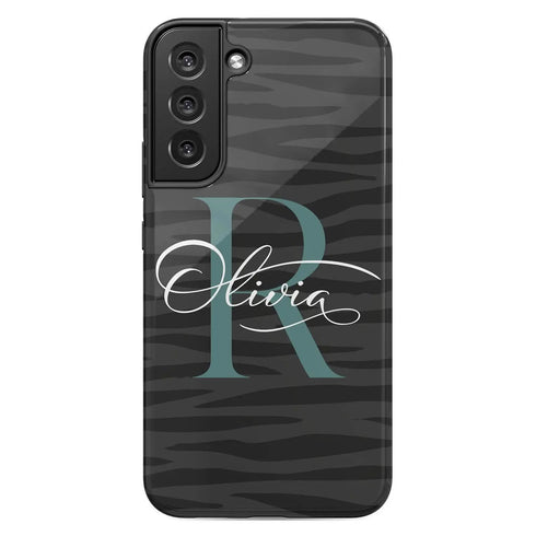 Monogram Personalized Dark Zebra Galaxy Case