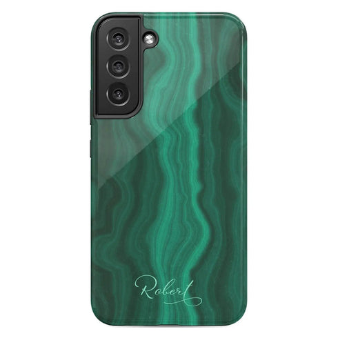Malachite Marble Agate Custom Name Galaxy Case
