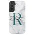 Monogram Personalized White Marble Galaxy Case