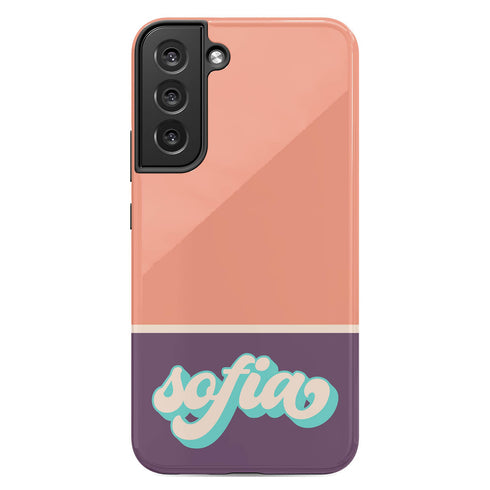 Retro Colors & Name Personalized Galaxy Case