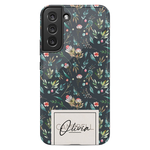 Delicate Flowers Custom Name Galaxy Case