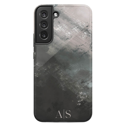 Dark Abstract Oil Paint Custom Initials Galaxy Case